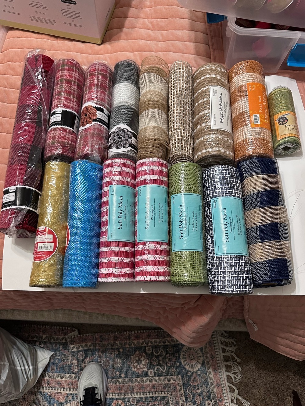Assorted Craft Mesh Roll Pack — Multicolor (16 rolls)